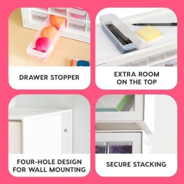 IRIS USA Bead Storage Drawer with 64 Small Organizing Drawers