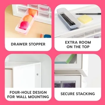 IRIS USA Bead Storage Drawer with 64 Small Organizing Drawers