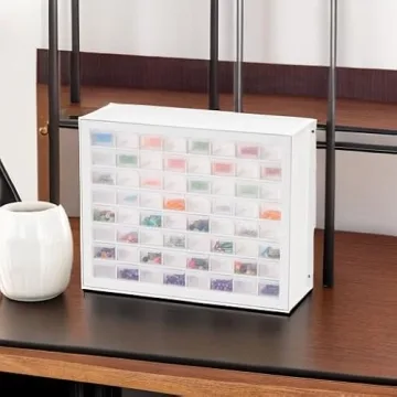 IRIS USA Bead Storage Drawer with 64 Small Organizing Drawers