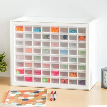 IRIS USA Bead Storage Drawer with 64 Small Organizing Drawers