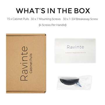 Ravinte 15 Pack 3" Drawer Pulls Flat Black Cabinet Cup Pulls Kitchen Hardware Cabinet Handles Drawer Handles Knobs 3 inch Hole Center