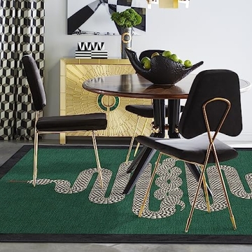 Ruggable Washable 6x9 Area Rug, Venom Emerald Style Upgrade
