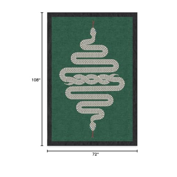 Ruggable Washable 6x9 Area Rug, Venom Emerald Style Upgrade
