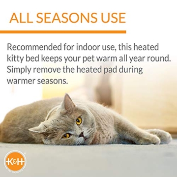 K&H Heated Cat Bed - Cozy Comfort for Indoor Cats