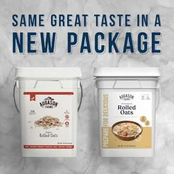 Augason Farms Regular Rolled Oats 4-Gallon Pail, Emergency Food Supply, Everyday Meals, 113 Servings