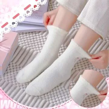 Geyoga Women's Bow Fuzzy Winter Socks - 5 Pack Cozy Style