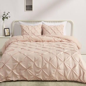 Amazon Basics Queen Size Comforter Set - Pinch Pleat Design for Luxury Comfort