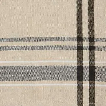DII French Stripe Dining Table Collection Farmhouse Style Table Runner, 14x72 Inches, Taupe/Black