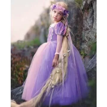 Axaxa Rapunzel Costume for Girls - Birthday & Halloween Dress