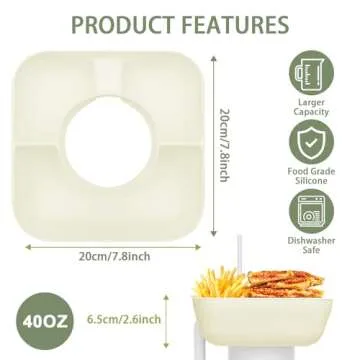 Dazhuocs Snack Bowl for Stanley Cup 40 oz Tumbler