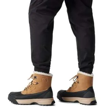 SOREL Men's Scout 87 Lux Waterproof Boot - Caribou Buff, Black - 9.5