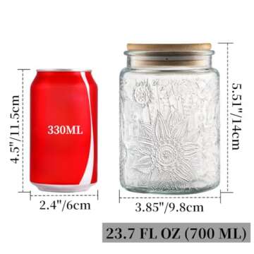 Buy ANSQU 23.7oz Vintage Glass Storage Jar for Kitchen
