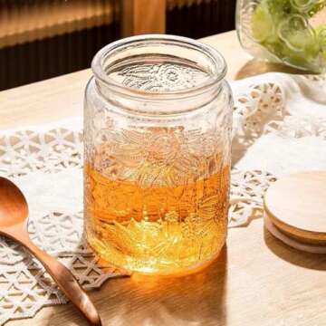 Buy ANSQU 23.7oz Vintage Glass Storage Jar for Kitchen
