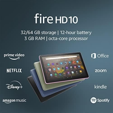 Amazon Fire HD 10 Tablet - Superior 10.1" HD Display, Multi-Use Functionality