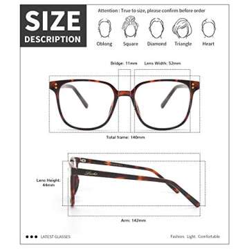 Livho Blue Light Blocking Glasses Women Men, Fashion Fake Eyeglasses Frames, Blue Lense for Computer...
