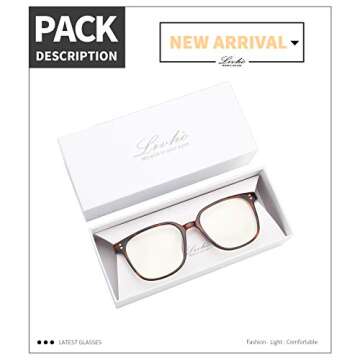 Livho Blue Light Blocking Glasses Women Men, Fashion Fake Eyeglasses Frames, Blue Lense for Computer Gaming Eye Strain (Leopard)