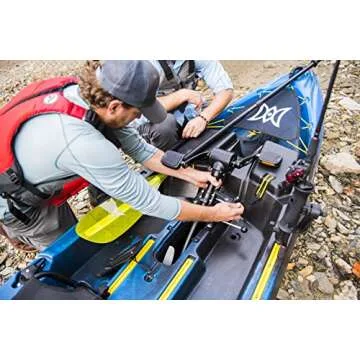 perception Pescador Pilot 12 | Sit on Top Fishing Kayak with Pedal Drive | Adjustable Lawn Chair Seat and Tackle Storage Areas | 12' | Sonic Camo