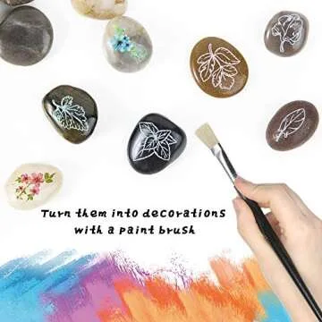 OUPENG Polished River Rocks 2 lbs Decorative Stones