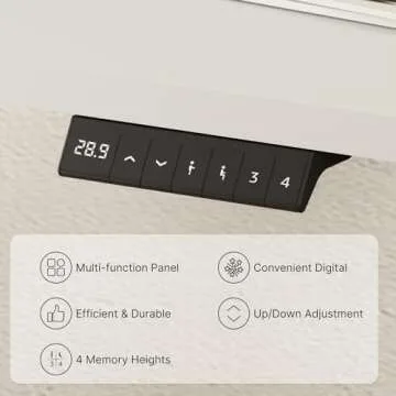 FLEXISPOT White Standing Desk 48 x 24 Inches Whole-Piece Desk Board Electric Stand Up Desk Height Adjustable Desk for Home Office(White Frame + 48" White Top)