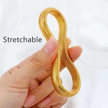 Gold Bangle Bracelets Set for Women - Trendy Stackable Jewelry