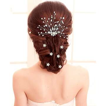 JACIYA Bridal Hair Accessories Wedding Hair Comb Bride Wedding Pearl Hair Pins for Women 26 pcs Brid...