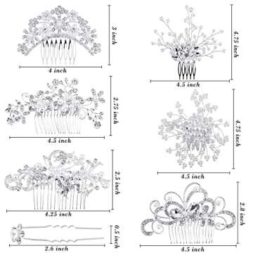 JACIYA Bridal Hair Accessories Wedding Hair Comb Bride Wedding Pearl Hair Pins for Women 26 pcs Bridal Wedding Headpiece for Bridesmaids Wedding Hair Accessories for Brides(Silver)