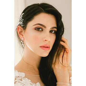 JACIYA Bridal Hair Accessories Wedding Hair Comb Bride Wedding Pearl Hair Pins for Women 26 pcs Bridal Wedding Headpiece for Bridesmaids Wedding Hair Accessories for Brides(Silver)