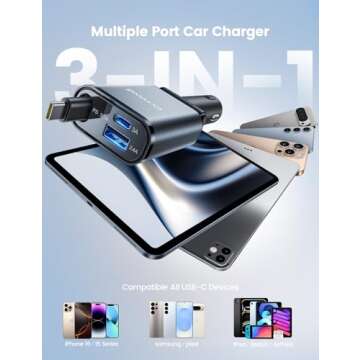 Lamicall Car Charger USB C Fast Charging Compact 57W