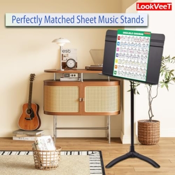 LookVeeT Ukulele Chord Chart Guide, Compact A4 Size