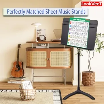 LookVeeT Ukulele Chord Chart Guide, Compact A4 Size