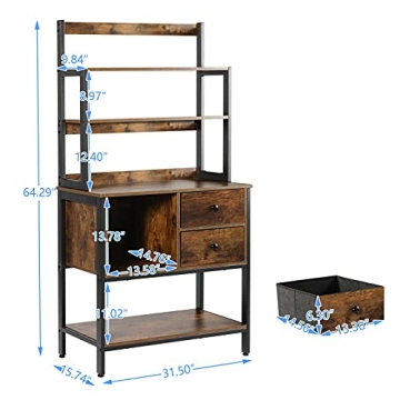 YGBH 6-Tier Kitchen Bakers Rack with Storage and Style