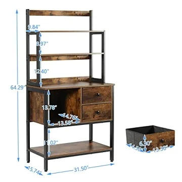 YGBH 6-Tier Kitchen Bakers Rack with Storage and Style