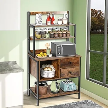 YGBH 6-Tier Kitchen Bakers Rack with Storage and Style