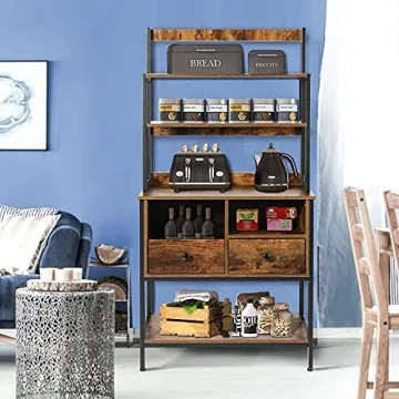 YGBH 6-Tier Kitchen Bakers Rack with Storage and Style