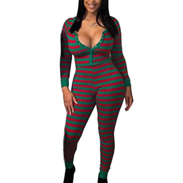 KMBANGI Festive Fleece One-Piece Pajamas for Women