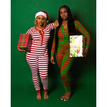 KMBANGI Christmas Fleece One-Piece Pajamas for Women