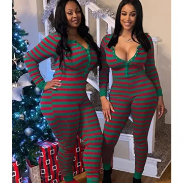 KMBANGI Christmas Fleece One-Piece Pajamas for Women
