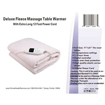 Deluxe Fleece Massage Table Warmer for Comfort and Safety