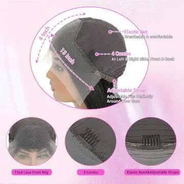 ediere 30 Inch Straight Lace Front Wigs Human Hair 13x4 HD Transparent Lace Front Wigs Human Hair Pre Plucked 200 Density Frontal Wigs Human Hair Lace Front Wigs for Women Glueless Wigs with Baby Hair