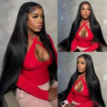 ediere 30 Inch Straight Lace Front Wigs Human Hair 13x4 HD Transparent Lace Front Wigs Human Hair Pre Plucked 200 Density Frontal Wigs Human Hair Lace Front Wigs for Women Glueless Wigs with Baby Hair