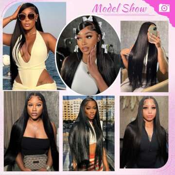 ediere 30 Inch Straight Lace Front Wigs Human Hair 13x4 HD Transparent Lace Front Wigs Human Hair Pre Plucked 200 Density Frontal Wigs Human Hair Lace Front Wigs for Women Glueless Wigs with Baby Hair