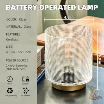 Stylish Battery Operated Table Lamp with Timer