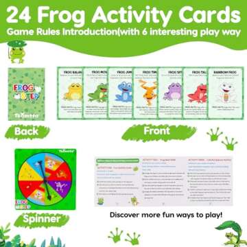 Tsomtto Kids Stepping Stones 6Pcs Frog Balance Stones Outside Game Ages 3-5 4-8 Plastic Jumping Step...