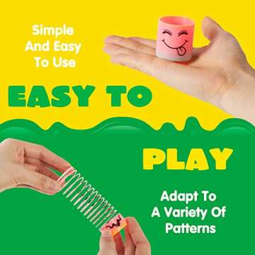 JOYIN 60 Pcs Spring Rainbow Party Favor, Mini Plastic Coil Spring Toy, Fidget Stress Coil Mini Springs Bulk Toys for Carnival Prize Birthday, Goodie Bag Stuffers