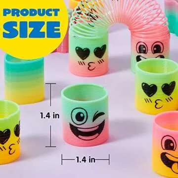 JOYIN 60 Pcs Spring Rainbow Party Favor, Mini Plastic Coil Spring Toy, Fidget Stress Coil Mini Springs Bulk Toys for Carnival Prize Birthday, Goodie Bag Stuffers