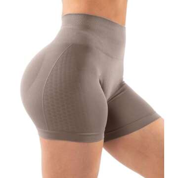 Unthewe Workout Butt Lifting Shorts High Waisted Seamless Gym Shorts