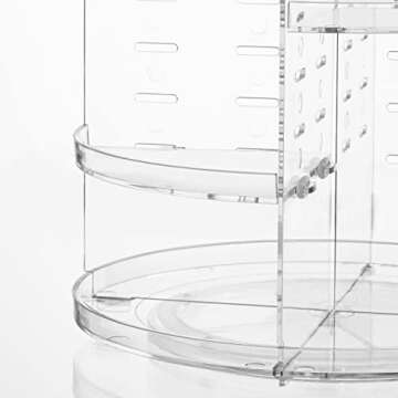 HBlife 360 Rotating Makeup Organizer Adjustable Carousel Large Capacity Revolving Perfume Organizer Skincare Organizers Cosmetic Storage Spinning Holder for Vanity, Clear
