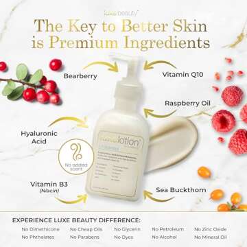 Luxe Beauty: Unscented Luxury Lotion - Anti-Aging Hand & Body Lotion with Hyaluronic Acid - Moisturi...