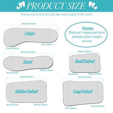 5 Pieces Dental Mouth Mirror Occlusal Reflector Intraoral Photography Mirror 2 Sided Dental Plated G...