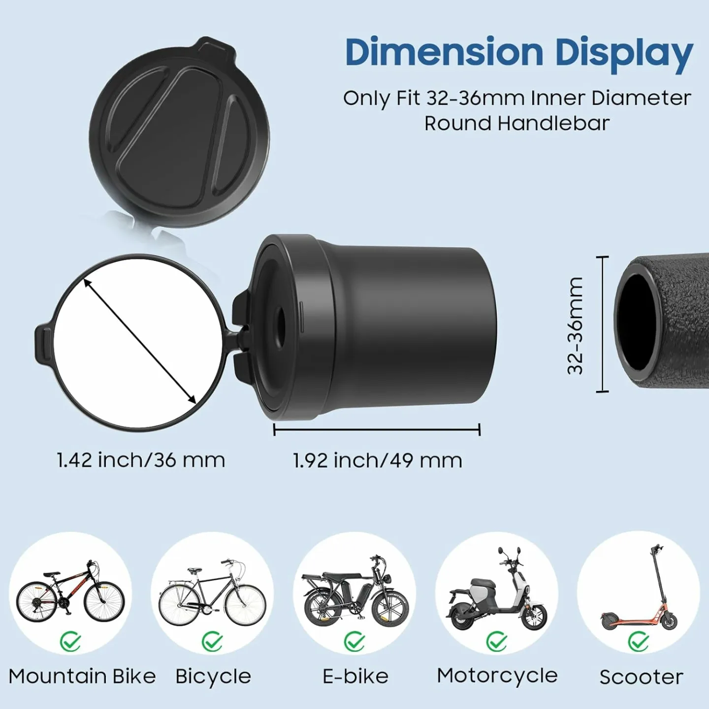 MoKo 2 Pcs 360° Rotatable Bike Mirrors - Safety First